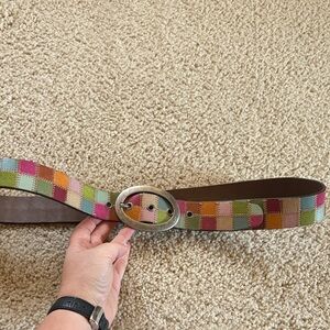 Fossil Multicolor Patchwork Belt